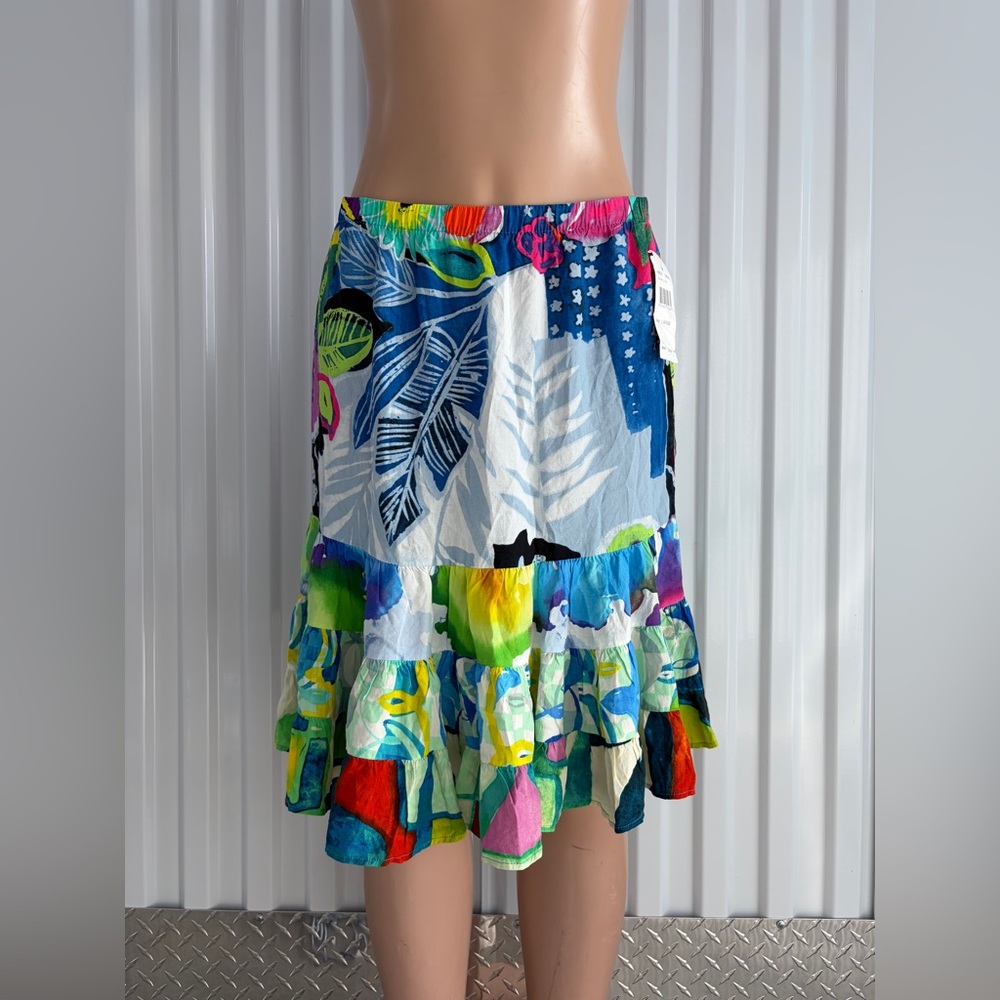Jams Words Colorful Tiered Floral Skirt